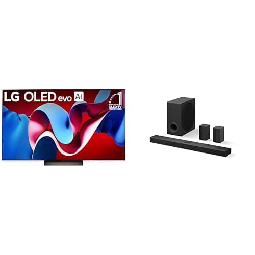 LG 65" OLED evo C4 Series 4K Smart TV Bundle with 5.1.3 ch Dolby Atmos Soundbar and Wireless Rear Speakers, 2024 New Models
