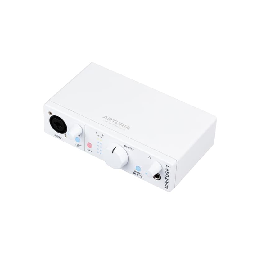 Arturia MiniFuse 1 - Compact USB Audio Interface with Creative Software for Recording, Production, Podcasting, Guitar - White