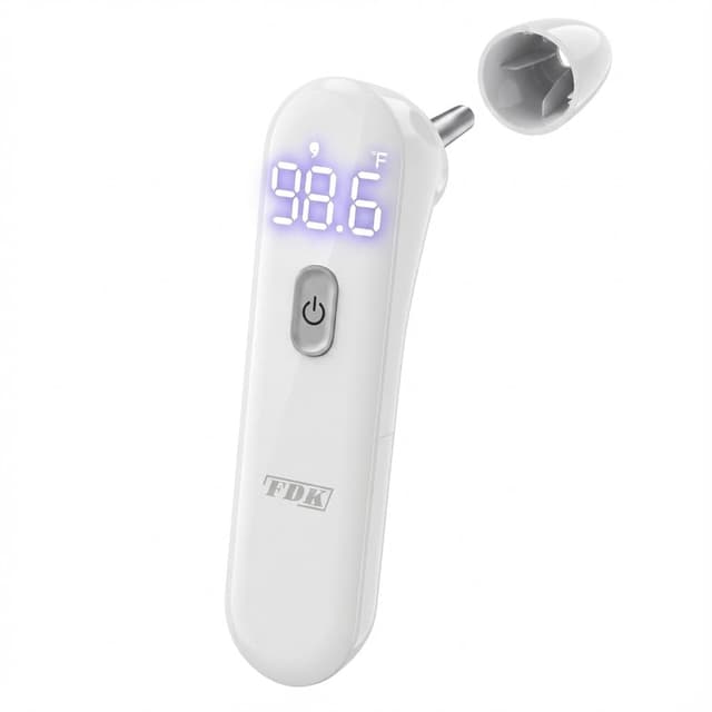 FDK Ear Thermometer for Adults and Kids, FSA Eligible Digital Accurate Ear and Forehead Thermometer Medical Grade with Fever Alarm, 1 Second Fast Reading LED Clear Display Silent Mode
