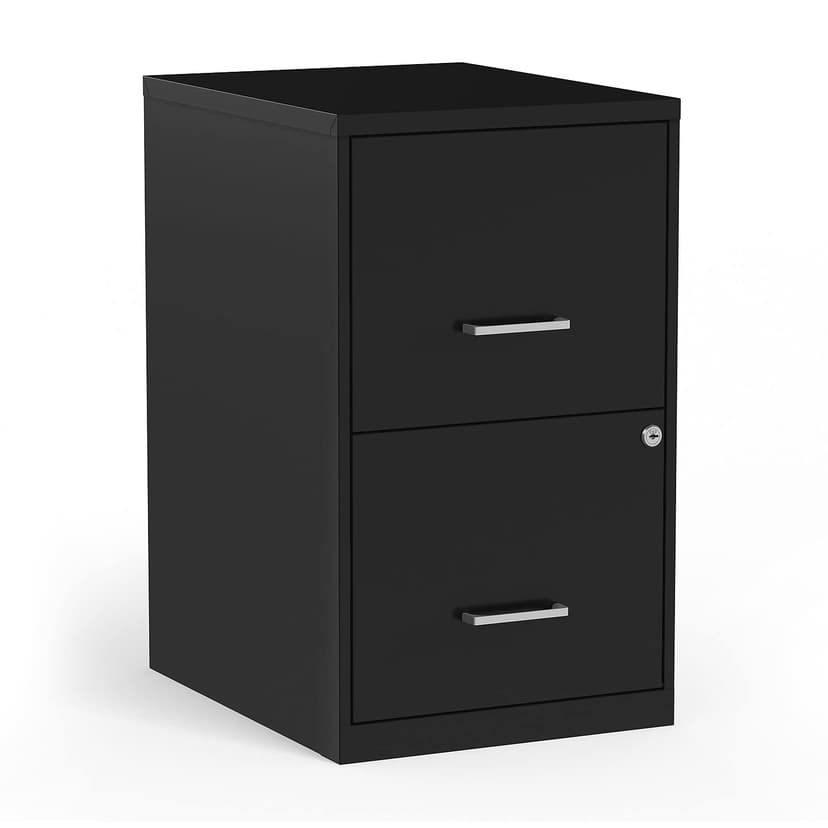 STAPLES 2-Drawer Vertical File Cabinet, Letter Size Documents, Lockable, 18.9" D x 14.3" W x 24.1" H, Black