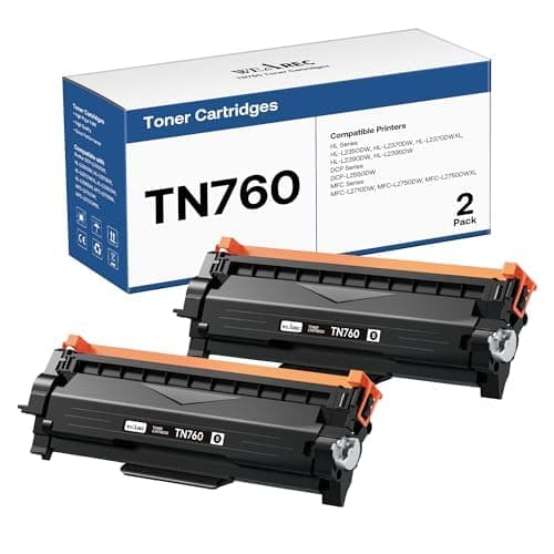 TN760 Toner Cartridges Replacement for Brother Toner TN-730/TN-760 Compatible HL-L2350DW MFC-L2710DW MFC-L2750DW HL-L2395DW HL-L2370DW DCP-L2550DW HL-L2390DW (Black, 2 Pack)