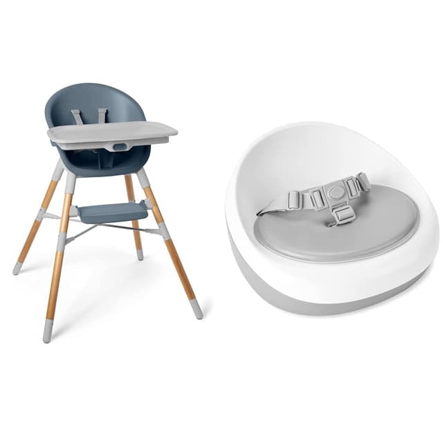 Skip Hop Baby Infant Meal Time Essentials with EON 4 in 1 High Chair and Booster, Blue/Grey