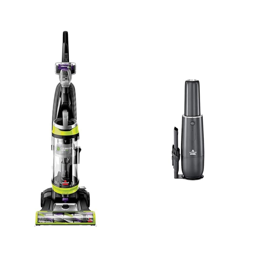 Bissell 2252 CleanView Swivel Upright Bagless Vacuum with Swivel Steering, Powerful Pet Hair Pick Up, Specialized Pet Tools, Large Capacity Dirt Tank AeroSlim Cordless Handheld Vacuum