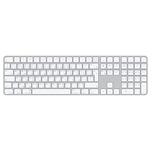 Apple Magic Keyboard with Touch ID and Numeric Keypad (for Mac Computers with Apple Silicon) - Arabic - Silver (Renewed)
