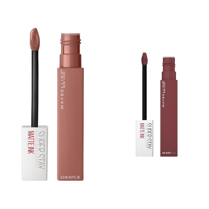 MAYBELLINE Super Stay Matte Ink Liquid Lipstick Makeup Long Lasting High Impact Color Up to 16H Wear Seductress Light Rosey Nude Mover Brown 1 Count Each