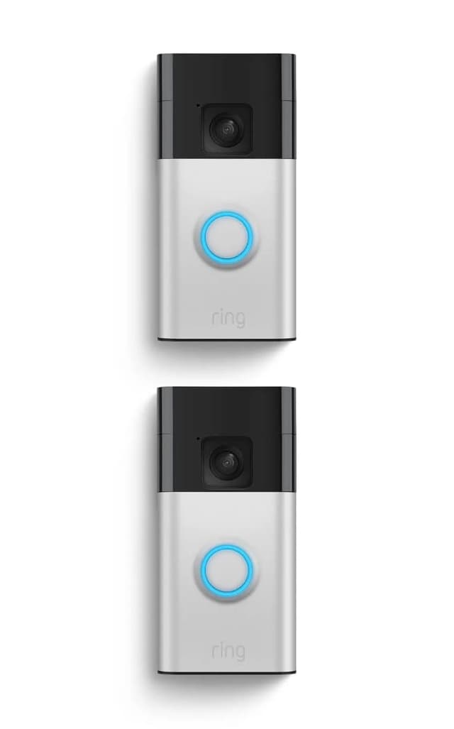 Ring Battery Doorbell (newest model), Home or business security with Head-to-Toe video, Live View with Two-Way Talk, and Motion Detection & Alerts, 2-pack, Satin Nickel