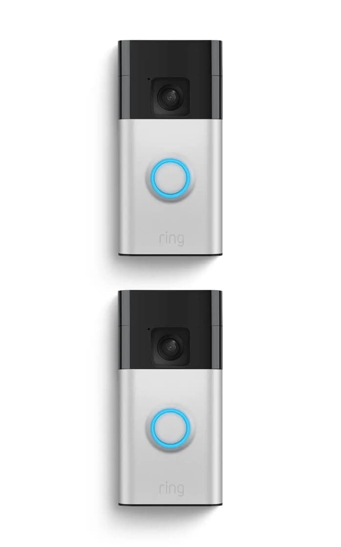 Ring Battery Doorbell (newest model), Home or business security with Head-to-Toe video, Live View with Two-Way Talk, and Motion Detection & Alerts, 2-pack, Satin Nickel