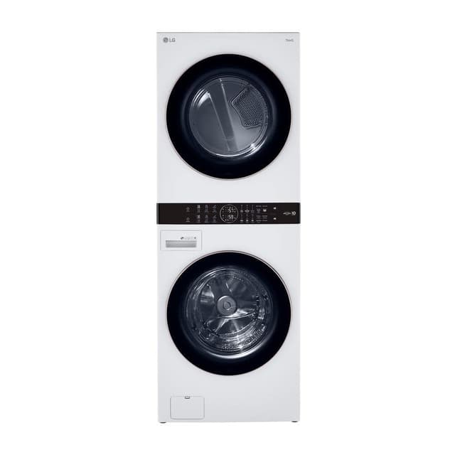 LG WashTower Stacked Smart Laundry Center 4.5 Cu.Ft. Front Load Washer & 7.4 Cu.Ft. Electric Dryer in White WKE100HWA