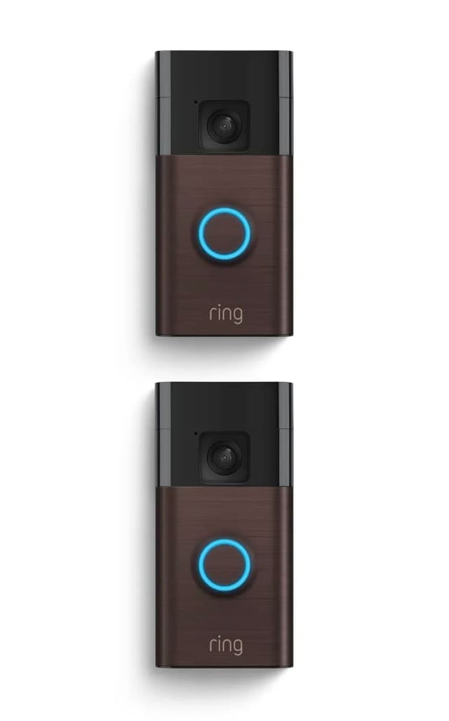 Ring Battery Doorbell (newest model), Home or business security with Head-to-Toe video, Live View with Two-Way Talk, and Motion Detection & Alerts, 2-pack, Venetian Bronze