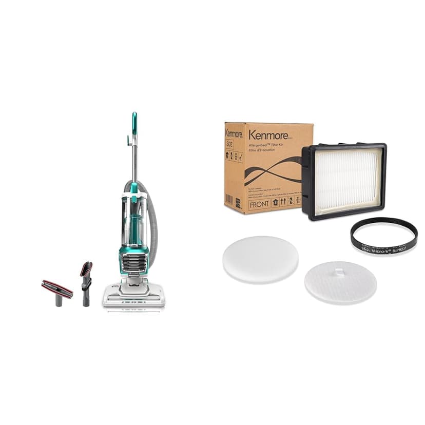Kenmore DU2012 Bagless Upright Vacuum 2-Motor Power Suction Lightweight Carpet Cleaner K4010 Bagless Upright Vacuum HEPA Filter, Foam Filter, Felt Filter & Belt Replacement