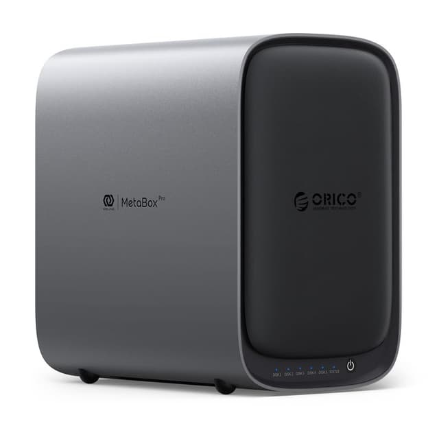 ORICO HS500 NAS Storage, AI Album and Virtual Machine, Flexible RAID Setup, 5* HDD Slot, 2 * M.2 NVMe SSD Slot, 2 * 2.5 GbE, 4K HDMl, Network Attached Storage (Diskless)