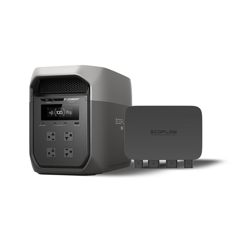 EF ECOFLOW Portable Power Station DELTA 3 MAX with 500W Alternator Charger, 3400W X-Boost Output, Ultra-Fast 0-80% Charging in 1.13 Hr, Home Backup & RV Camping