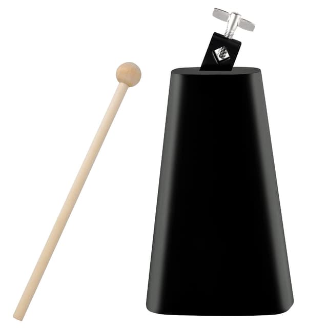 Eastrock 8 inch Metal Steel Cow Bells Noise Makers Hand Percussion Cowbell with Stick for Drum Set