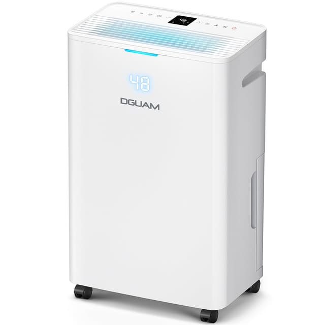 DGUAM Dehumidifier, Max 95 Pint/Day Dehumidifier for Basement & Home, 5000 Sq. Ft, Compressor Dehumidifier with Drain Hose, Smart Humidity Control, Energy Efficient & Quiet for Bedroom, Large Rooms