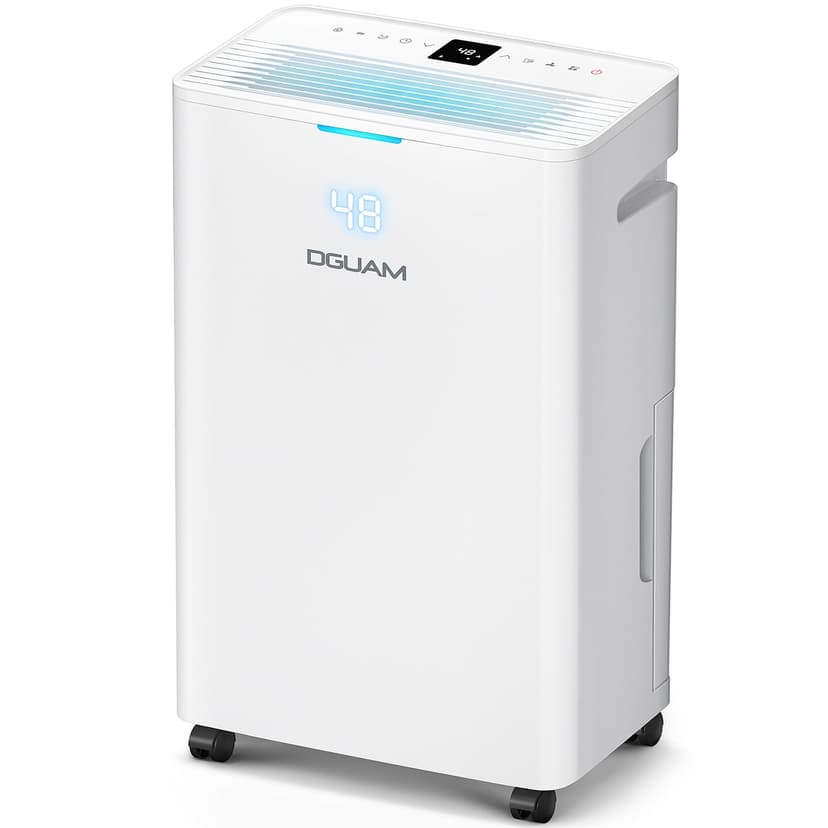 DGUAM Dehumidifier, Max 95 Pint/Day Dehumidifier for Basement & Home, 5000 Sq. Ft, Compressor Dehumidifier with Drain Hose, Smart Humidity Control, Energy Efficient & Quiet for Bedroom, Large Rooms