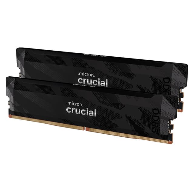 Crucial Pro DDR5 RAM 32GB Kit (2x16GB), 6400MHz CL32, Overclocking Desktop Gaming Memory, Intel XMP 3.0 & AMD Expo Compatible, Black - CP2K16G64C32U5B