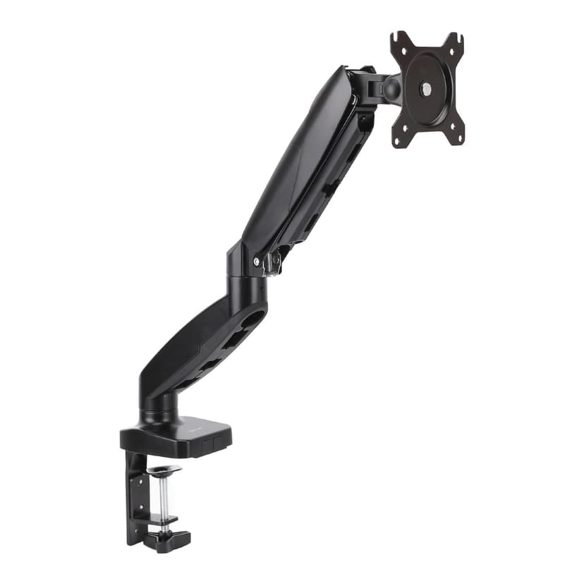 Amazon Basics Gas Spring Single Computer Monitor Arm Desk Mount, Adjustable, Holds up to 27" Monitors, Black