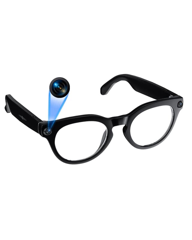 Orpnkna AI Smart Glasses with 8MP Camera, Continuous 12-Min 1200P Video Recording, Real-Time Translation & Voice Assistant, Open-Ear Bluetooth Audio for Vlogging, Travel & Meetings