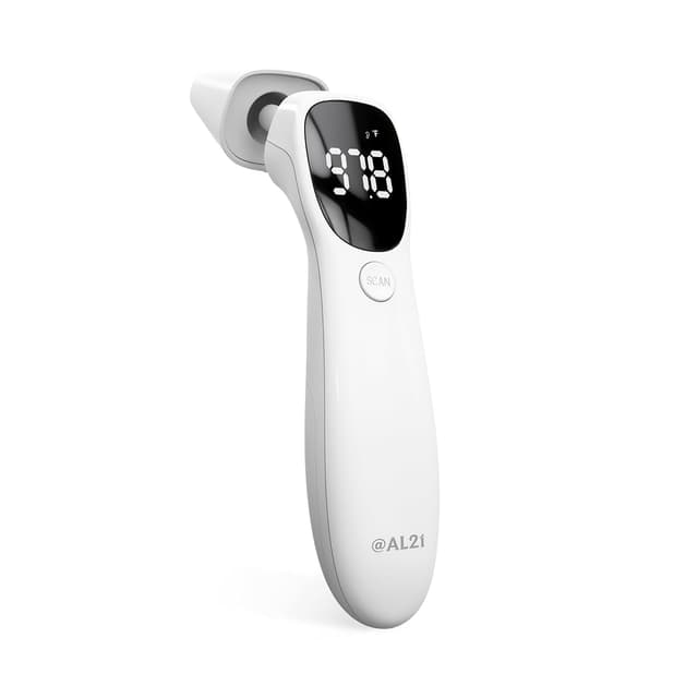 @AL21 Dual Mode Thermometer for Adults, Kids, and Babies – Infrared Digital Forehead and Ear Thermometer, No Touch with Fever Alarm and Fast Results