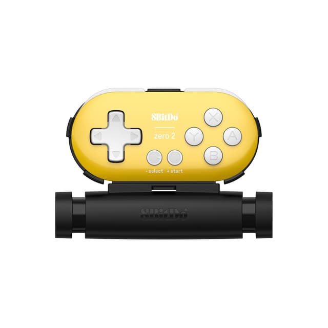 8Bitdo Zero 2 Bluetooth Gamepad Keychain Sized Mini Controller with Mobile Clip for Switch, Windows, Android (Yellow Edition)