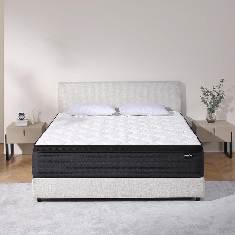 DEHIJU Full Size Mattress, 10 Inch Hybrid Memory Foam Full Mattress in a Box, Individual Pocket Spring & Pressure Relief, Medium, CertiPUR-US