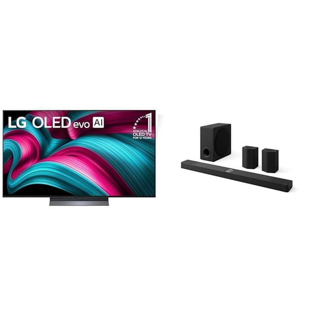 LG 55" OLED evo C5 Series 4K Smart TV Bundle with 9.1.5-Ch. S95TR Soundbar with Dolby Atmos, DTS:X, Wireless Speakers and Subwoofer Home Theater Bundle