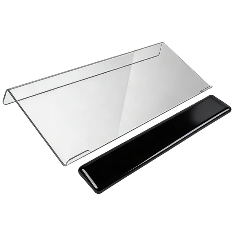 Acrylic Computer Keyboard Stand with Gel Wrist Rest Set,Ergonomic Keyboard Riser for Desk Easy Typing with Gel Keyboard Pad, Anti-Slip Comfort Keyboard Wrist Pad Relief Pain (Black)