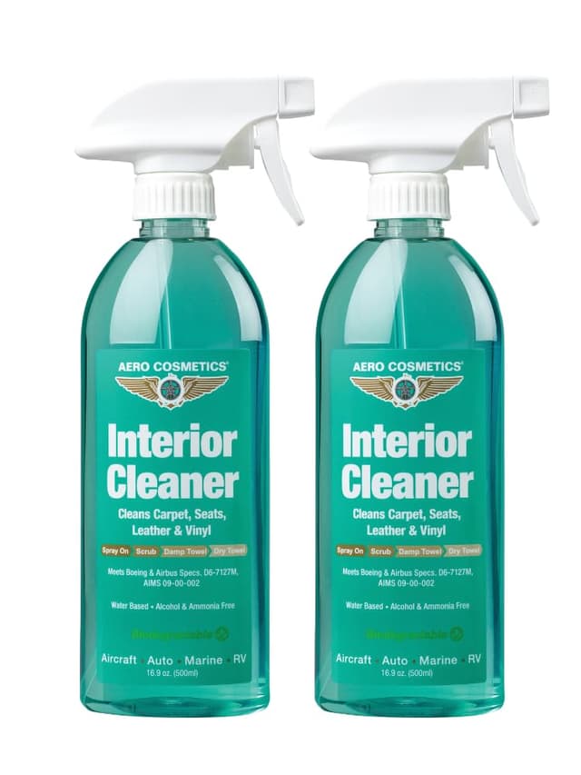 Aero Cosmetics Interior Cleaner, Carpet Cleaner, Seat Cleaner, Fabric Cleaner, 16.9 Fl oz (2-Pack) Aircraft Quality for your Car Boat RV Meets Boeing and Airbus Specs