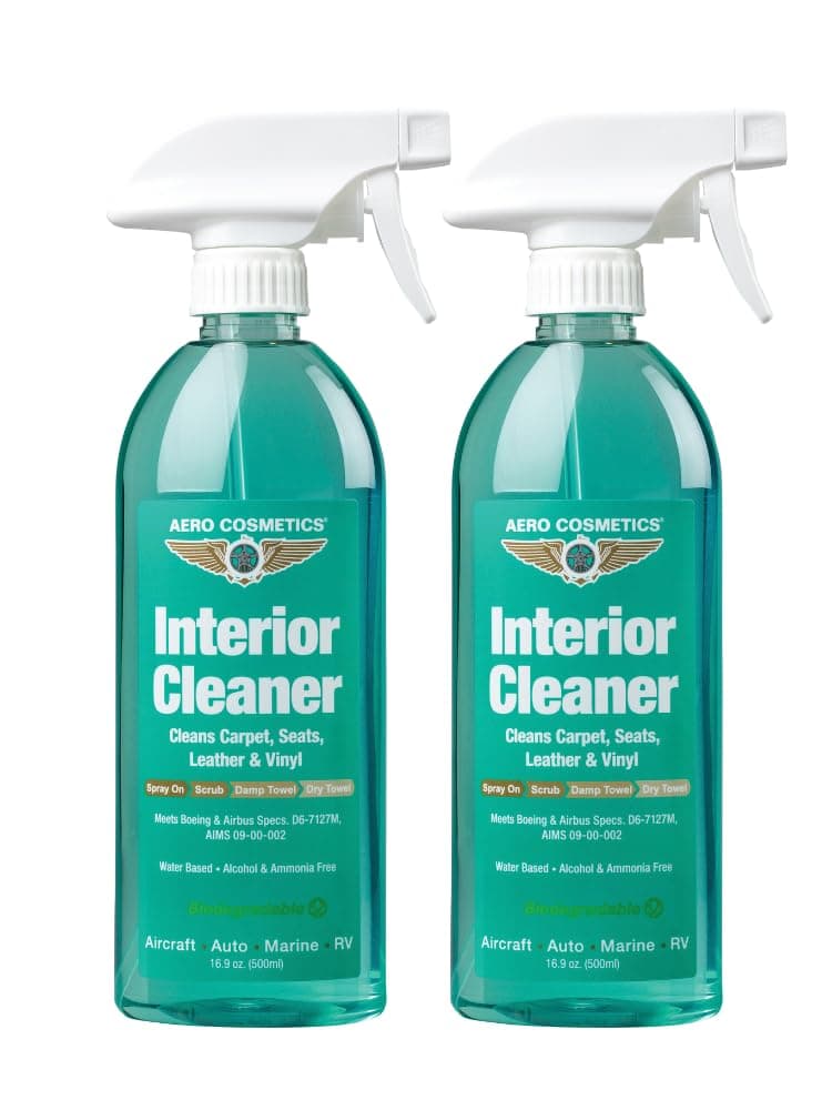 Aero Cosmetics Interior Cleaner, Carpet Cleaner, Seat Cleaner, Fabric Cleaner, 16.9 Fl oz (2-Pack) Aircraft Quality for your Car Boat RV Meets Boeing and Airbus Specs