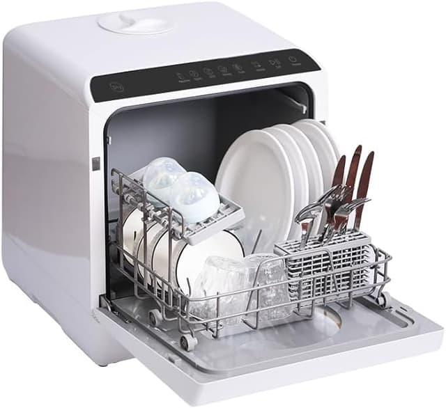 Countertop Dishwasher With Built-in Water Tank, Tabletop Dishwasher Mini Portable For Apartments and RVs, Compact Counter Dishwasher That Can Wash Baby Bottles. With Drying Function.