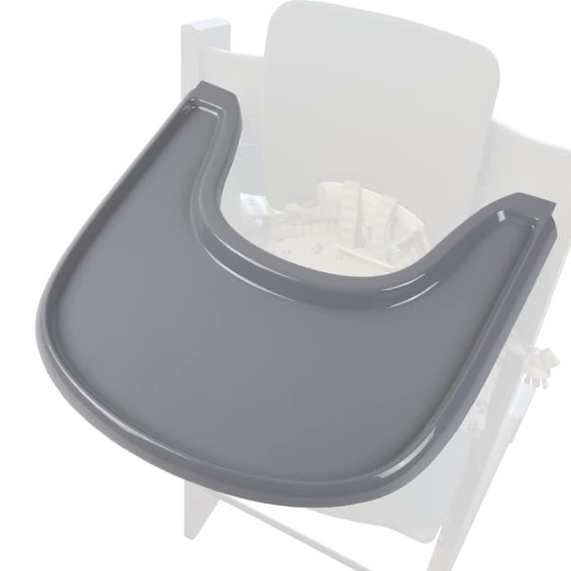 LuQiBabe Baby High Chair Tray Compatible with Stokke Tripp Trapp V2+, Replacement Tray for Stokke High Chair, Smooth Surface & Strong Suction, BPA-Free & Dishwasher Safe, Toddlers 6–36 Months - Grey