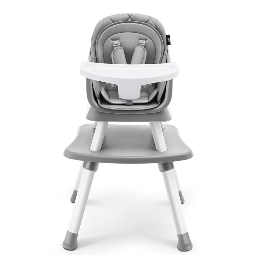 HARPPA 6 in 1 Baby High Chair, Convertible Infant Feeding Chair for Babies & Toddlers Table, Dining Booster Seat with Removable Tray, Grey