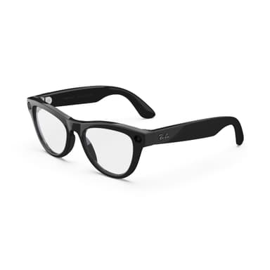 Ray-Ban Meta (Gen 1), Skyler, Shiny Black | Smart AI Glasses for Men, Women — 12 MP Ultra-Wide Camera, Open-Ear Speakers for Audio, Video Recording and Bluetooth — Clear Lenses — Wearable Technology