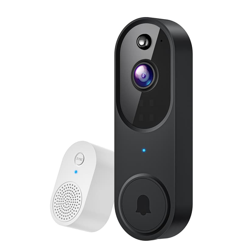 Guggre 1080P Wireless Video Doorbell Camera, Night Vision, Cloud Storage (Sold Separately), 2.4GHz Wi-Fi Only, Smart AI Human Detection, Real-Time Alert, 2-Way Audio, Battery Powered