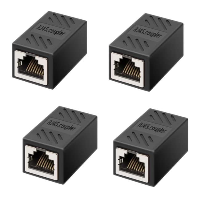 RJ45 Coupler, Ethernet Network Cable in line Coupler for Cat7/Cat6/Cat5e/Cat5, Ethernet Network Cable Extender Female to Female (4 Pcs)