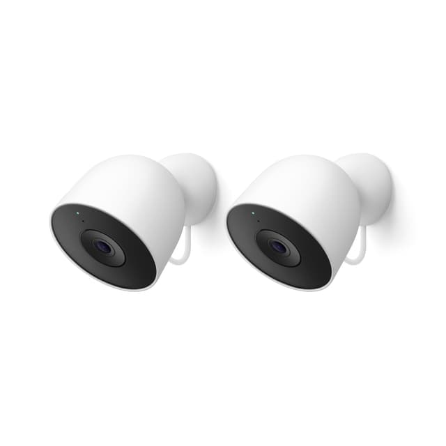 Google Nest Cam Outdoor (Wired, 2nd Gen) - 2 Pack - Security Camera with 2K Video and Gemini, Night Vision, 2-Way Audio - Works with Google Home - 2025 Model - Snow