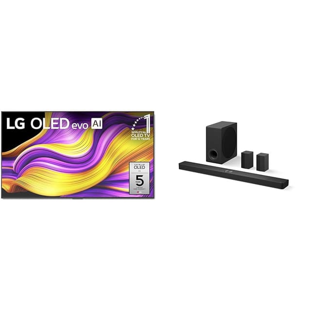 LG 55" OLED evo G5 4K TV, S90TR 7.1.3-Channel OLED evo TV Matching Home Theater Soundbar with Rear Surround Speakers and Wireless Subwoofer, Wow Orchestra, Dolby Atmos