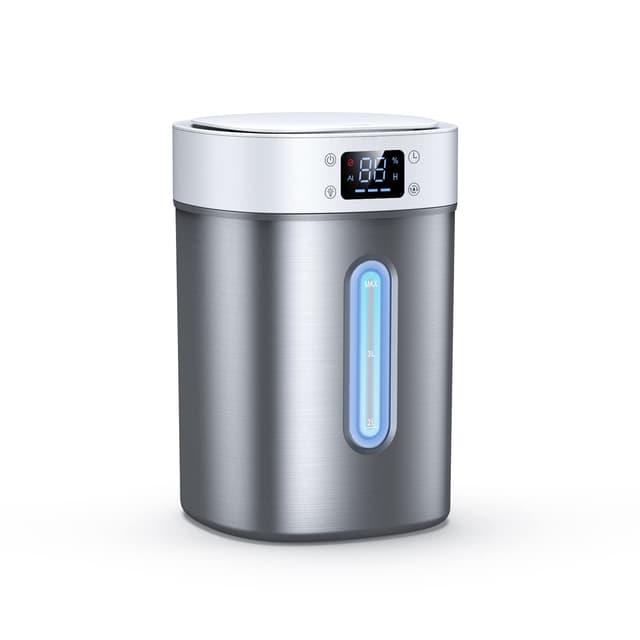 4L Ultrasonic Cool Mist Humidifier with 304 Stainless Steel Tank, Auto Humidity Control, Night Light, and Timer - For Large Rooms and Baby