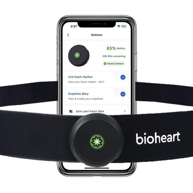 Biotricity Bioheart | 24/7 Continuous Heart Monitor | No Prescription Needed | Smart Wearable | Chest Strap | One Month Subscription Included (Medium)