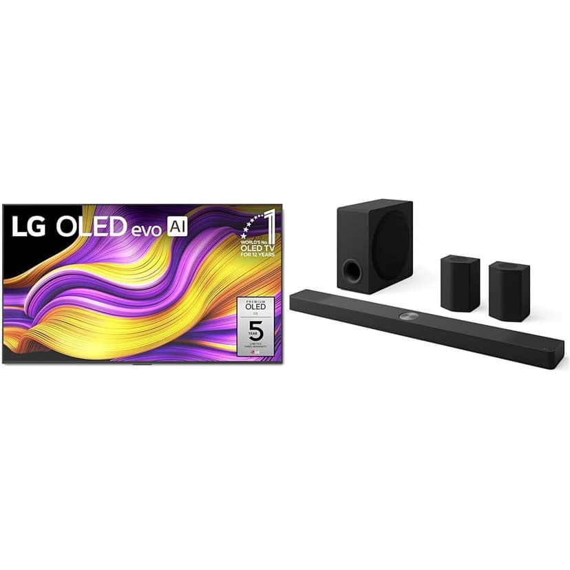 LG 55-Inch Class OLED evo AI 4K G5 Series Smart TV (OLED55G5WUA, 2025) S95AR 9.1.5 ch. Home Theater Soundbar (2025 Model)