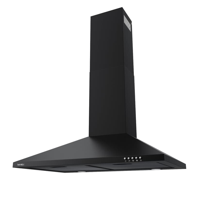 Hermitlux Range Hood 30 inch, Wall Mount Vent Hood for Kitchen with Charcoal Filter, Ducted/Ductless Convertible, Black
