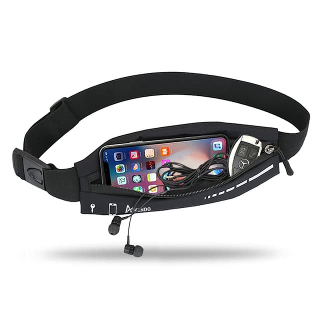 AIKENDO Slim Running Belt for Women Men,Runners Fanny Pack Phone Holder,Running Pouch Waist bag for Workout Jogging,Money Belt Running Gear Accessories