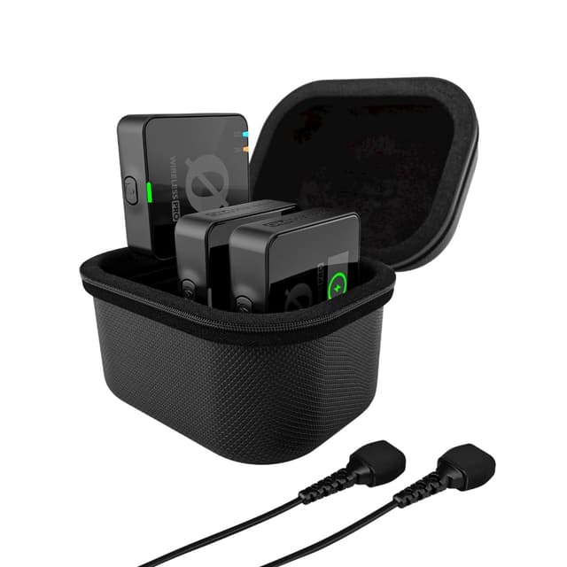 RØDE Wireless PRO Compact Wireless Microphone System with Timecode, 32-bit Float On-board Recording, 2 Lavalier Microphones and Smart Charge Case for Filmmaking and Content Creation