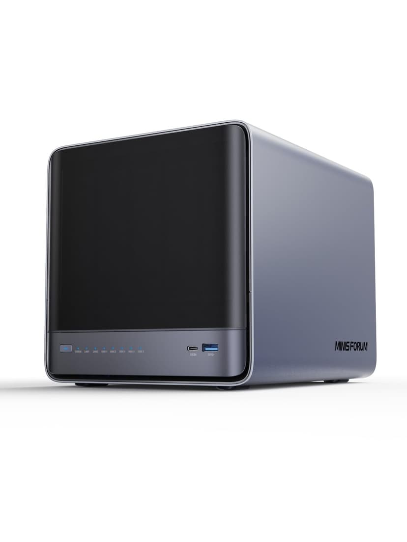 MINISFORUM N5 Air 5-Bay Desktop NAS, AMD Ryzen 7 255(8C/16T) CPU, Barebone, 64GB SSD, 1x 10GbE, 1x 5GbE, 2x USB4(8K), 8K HDMI, OCuLink, 1xM.2 Slot, 2xU.2/M.2 Slots, Network Attached Storage (Diskless)
