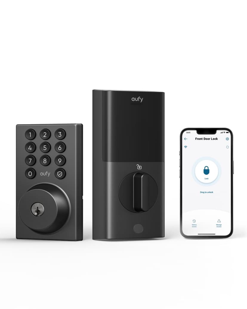 eufy Security Smart Lock C30, Keyless Entry Door Lock, Built-in WiFi Keypad Deadbolt for Front Door, No Bridge Required, Easy Installation, App Remote Control, Reliable Power, BHMA Grade 3
