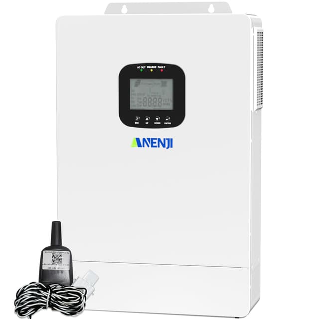 3600W Hybrid Solar Inverter 48V DC to 110V AC, Pure Sine Wave, Built-in 80A MPPT Controller, 98% Efficiency, Support Parallel 6 Units, Solar & Generator Input, for Home On/Off-Grid Systems