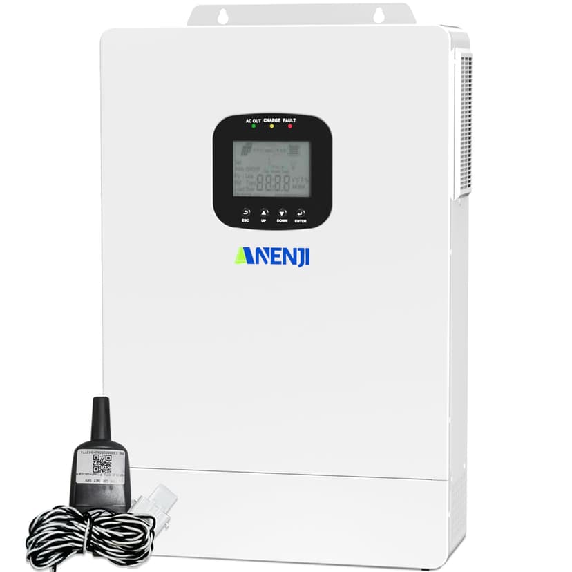 3600W Hybrid Solar Inverter 48V DC to 110V AC, Pure Sine Wave, Built-in 80A MPPT Controller, 98% Efficiency, Support Parallel 6 Units, Solar & Generator Input, for Home On/Off-Grid Systems