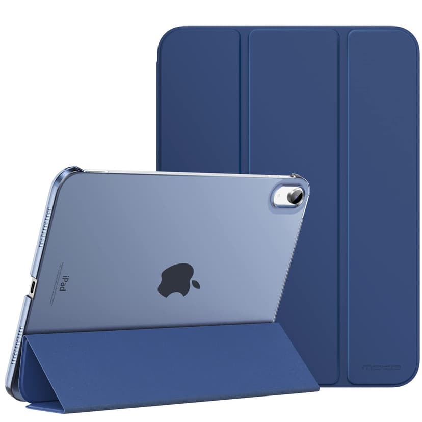 MoKo for iPad (A16) 11th Generation Case 11 Inch 2025, iPad 10th Generation Case 10.9 Inch 2022, Slim Stand Hard PC Translucent Back Shell Smart Cover, Support Touch ID, Auto Wake/Sleep, Navy Blue
