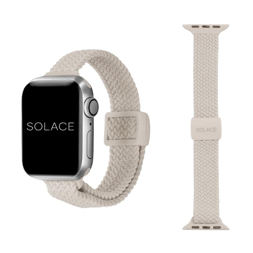 Solace Bands Slim Imperium Adapt Adjustable Nylon Braided Watch Band - Compatible w/All Apple Watches - Solace Apple Watch Bands for Women & Men - Smart Watches Band Series 11 10 9 8 7-1 SE - (Sand)
