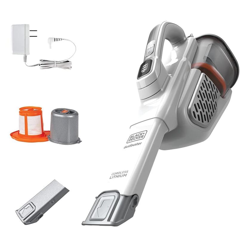 BLACK+DECKER Dust Buster Hand Held Vacuum Cordless Rechargeable, Portable Vacuum for Car, Extended Runtime, Powerful Suction, Extra Long Crevice Tool, AdvancedClean+ (HHVK320J10)